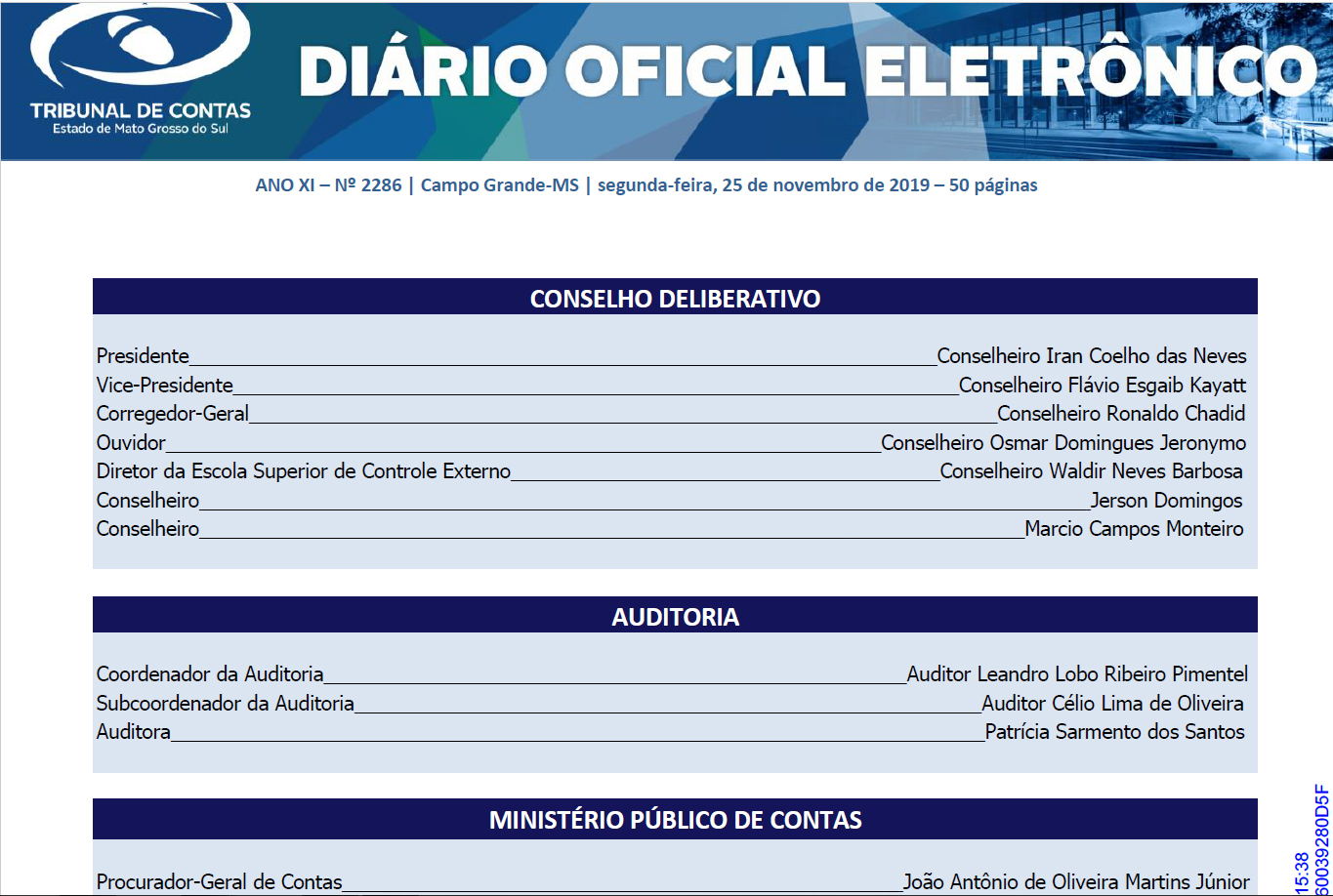 Diário Oficial do TCE-MS completa dez anos com novo layout e busca aperfeiçoada