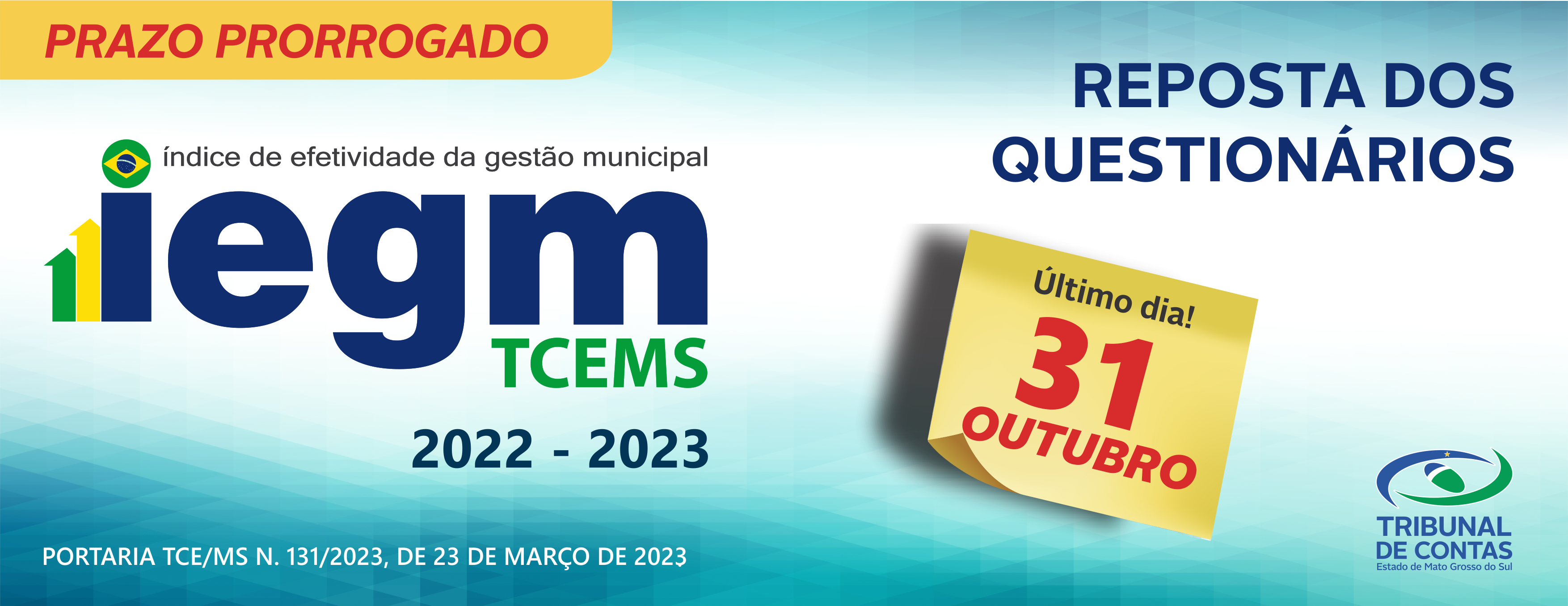 Prazo Prorrogado Resposta Questionário IEGM 2022-2023